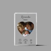 Narození dítěte s vlastní fotografií Akrylový blok